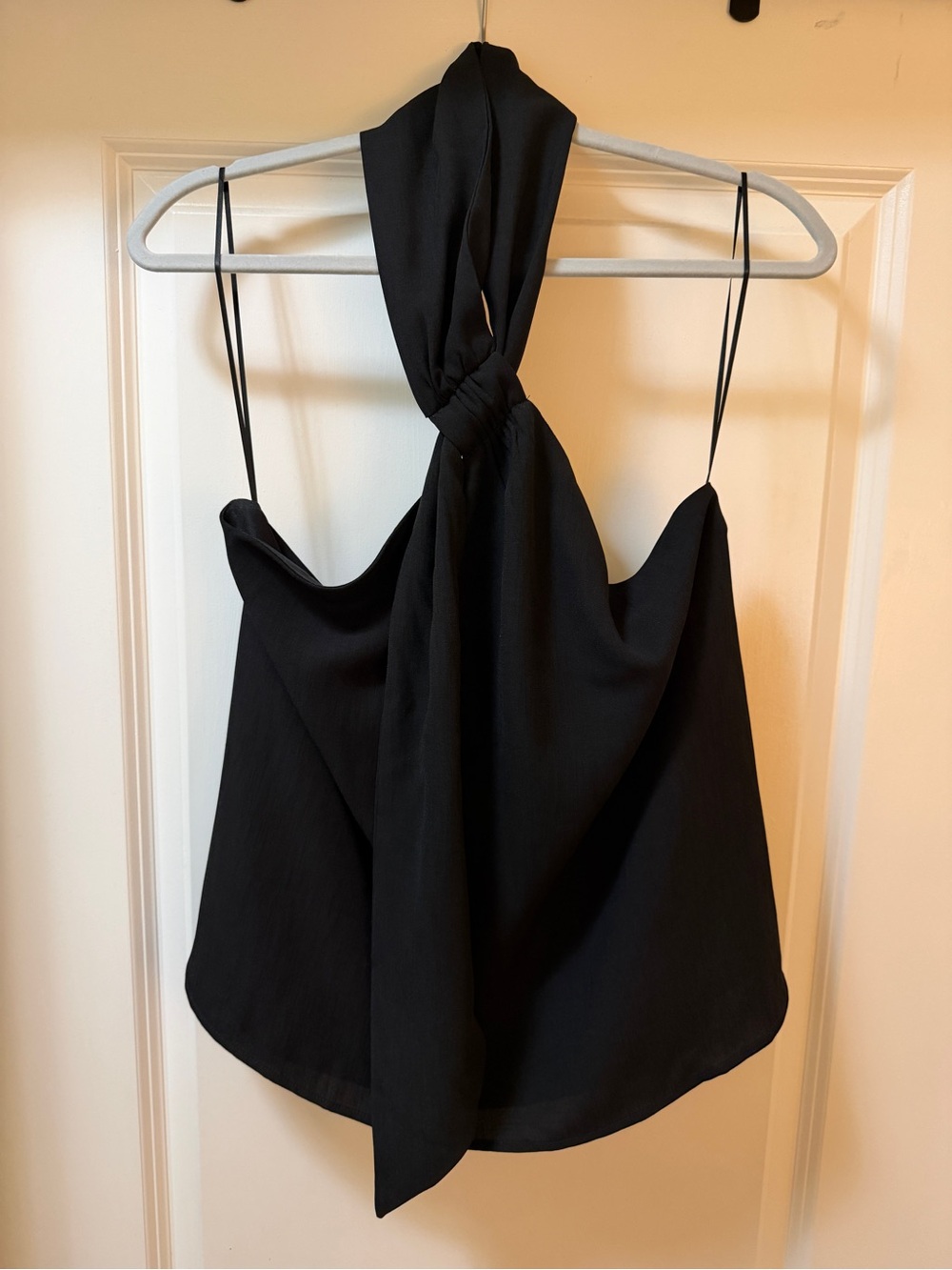 Bobbles & Lace Black Knot Halter Women's Top